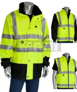 PIP 343-1756-YEL ANSI Class 3 7-in-1 All Conditions Coat with Inner Jacket and Vest Combination, Waterproof - Hi Vis Yellow