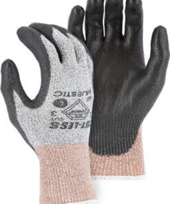 Majestic 3437 Dyneema Cut Resistant Level 3 Gloves ANSI Cut  Level 3/A2 Ring Spun 13-Gauge Seamless Knit Polyurethane Palm Coated Box/12 Pairs