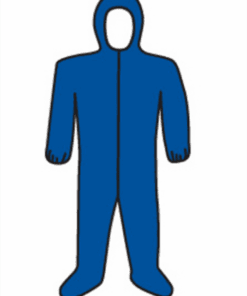 West Chester 3584 SBP Navy Disposable Coveralls Elastic Wrist/Ankle w/attached Hood and Boot - Standard Weight - Case/25