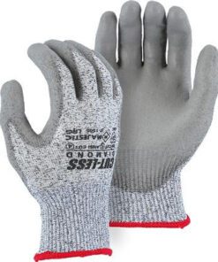 Majestic 37-1505 Dyneema Cut-Less Diamond Cut Resistant Gloves Polyurethane Palm Coating, ANSI Cut Level 4- Box/12 Pairs