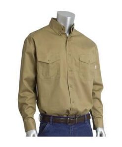 PIP 385-FRWS FR / AR Long Sleeve Button Work Shirt, 7 oz. 90% Cotton / 10% Nylon FR Twill 8.5 cal, 2112 Compliant