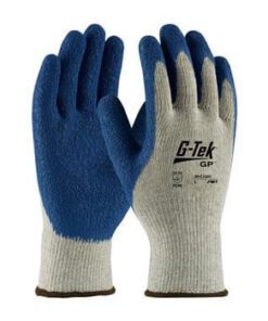 PIP 39-C1300 G-Tek Gloves Force Blue Latex "Crinkle Grip" on Palm & Fingers - Premium Grade - Box/12 Pairs