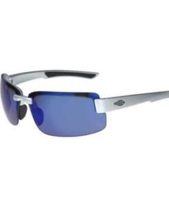 Crossfire ES6 Premium Safety Eyewear, 442208 - Blue Mirror Lens, Silver Gloss Frame, Box/12