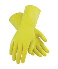 PIP 48-L162Y Assurance Unsupported Latex Gloves, Flock Lined with Honeycomb Grip - 16 Mil - Box/12 Pairs