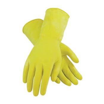 PIP 48-L162Y Assurance Unsupported Latex Gloves, Flock Lined with Honeycomb Grip - 16 Mil - Box/12 Pairs