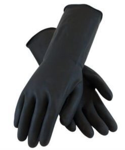 PIP 48-L300K Assurance Unsupported Latex Gloves, Blk., 28 Mil, 13 Inch, Flocked, Diamond - Box/12 Pairs