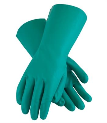 PIP 50-N160G Assurance Unsupported Nitrile Gloves, Grn., 15 Mil, 13 Inch, Flocked, Diamond - Box/12 Pairs