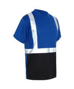 GSS Safety 5123 NON-ANSI Multi Color Short Sleeve Safety T-shirt with Black Bottom - Blue