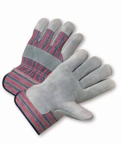 West Chester 558, Standard Split Cowhide Leather Palm Gloves, 2 1/2" Rubberized Safety Cuff, Canvas Back, Box/12 Pairs