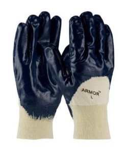 PIP 56-3151 ArmorTuff Nitrile Dipped Glove with Jersey Liner and Smooth Finish on Palm, Fingers & Knuckles - Knitwrist - Box/12 Pairs