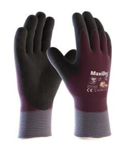 PIP 56-451 MaxiDry Zero Seamless Knit Nylon/Lycra Glove, Double-Dipped Nitrile Coated MicroFoam Grip Full Hand, Thermal Lined, Liquid Repellent, Box/ 6 Pairs