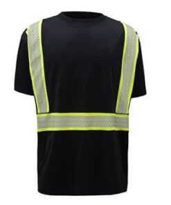 GSS Safety 5703 Non-ANSI Onyx Two-Tone Anti-Snag T-Shirt w/Segment Tape-Black