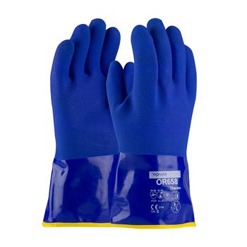 PIP 58-8658DL ProCoat Cold Resistant PVC Glove with Detachable Terry Liner and Sandy Finish - 12" - Box/12 Pairs