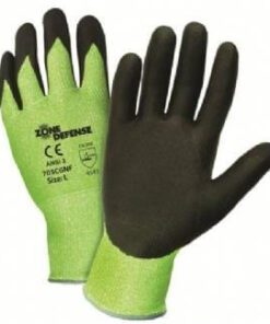 West Chester 705CGNF Zone Defense Gloves, Green HPPE Shell with Black Nitrile Foam Palm Coat - Box/12 Pairs