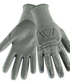 West Chester 710HGUB R2 Silver Fox Cut Resistant Gloves, 10 Gauge HPPE Shell, Gray PU Palm Coated, TPR Protection, Cut Level A4, 3 Pairs