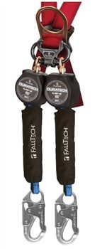 FallTech: 72706TB1  6' Mini Dual Leg Personal SRL with Steel Snap Hooks Includes Steel Dorsal Connecting Carabiner