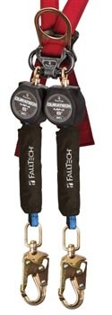 FallTech: 72706TB2 6' Mini Dual Leg Personal SRL with Steel Swivel Snap Hooks Includes Steel Dorsal Connecting Carabiner