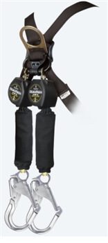 FallTech 72906TB5: 6' Mini Dual Leg SRL Safety Device with Aluminum Rebar Hooks Includes Steel Dorsal Connecting Carabiner