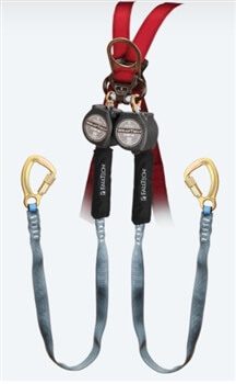 FallTech: 74709TB8  9' WrapTech® Tie-Back Mini Personal Dual SRL with Steel 5k Carabiners