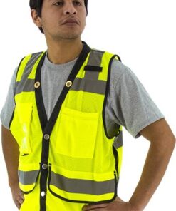 Majestic 75-3207 Heavy Duty Hi Vis Mesh Class 2 Safety Vest, Yellow