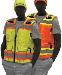 Majestic 75-3235 Hi Vis Yellow or 75-3236 Hi Vis Orange Class 2 Heavy Duty DOT Surveyor Vest