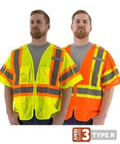 Majestic Hi Vis Class 3 Type R 5-Pt Breakaway DOT Safety Vest, 75-3305 Yellow