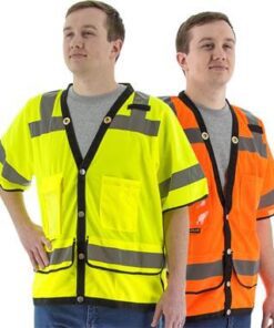 Majestic Hi Vis Class 3 Heavy Duty Safety Vest, Rear Document Pocket, 75-3307 Yellow or 75-3308 Orange