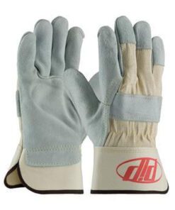 PIP 80-8889 Heavy Side Split Cowhide Leather Palm Glove with Canvas Back and Kevlar Stitching - Duck Safety Cuff - Box/12 Pairs