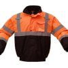 GSS Safety 8002 Class 3 Quilt-Lined Bomber Jacket - Orange with Black Bottom