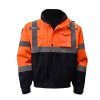 GSS Safety 8004 Class 3 3-IN-1 Bomber with Removable Fleece - Orange with Black Bottom
