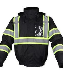 GSS Safety 8011 Enhanced Visibility Quilt-Lined Bomber Jacket - Black