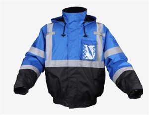 GSS Safety 8013 Enhanced Visibility Quilt-Lined Bomber Jacket - Blue with Black Bottom