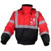 GSS Safety 8014 Enhanced Visibility Quilt-Lined Bomber Jacket - Red with Black Bottom