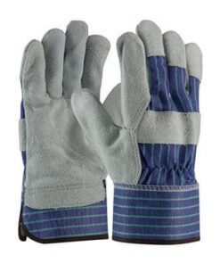 PIP 82-7563 "A/B" Grade Shoulder Split Cowhide Leather Palm Glove with Fabric Back - Rubberized Safety Cuff - Box/12 Pairs