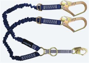 FallTech 8240Y32D   4 1/2' - 6'  ElasTech Energy Absorbing Stretch Y Lanyard, Dual leg with Steel Rebar Hooks