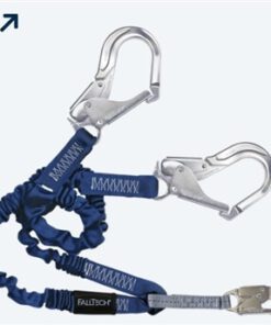 FallTech 8240Y3A   4 1/2' - 6'  ElasTech Energy Absorbing Stretch Y Lanyard, Dual leg with Aluminum Rebar Hooks