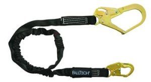 FallTech 82463 Heavyweight Single Leg 6' Lanyard, 1 Snap Hook, 1 Rebar Hook, 425 lb Capacity, Low Profile Internal Energy Absorber