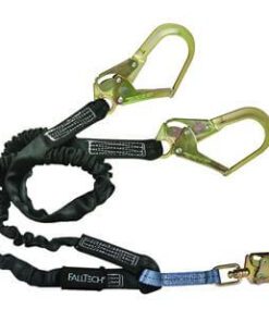 FallTech 8246Y3 Heavyweight Y-Leg 6' Lanyard, Rebar Hooks, 425 lb Capacity, Low Profile Internal Energy Absorber