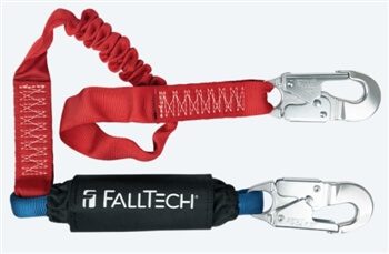 FallTech 8247EA 6' Ironman 12' free fall Energy Absorbing Stretch Lanyard, with Snap Hooks
