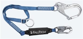 FallTech 825623A 6' ViewPack Tie-Back Energy Absorbing, Single leg Lanyard with Rebar Hook