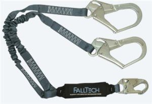 FallTech: 8256ELY3   4 1/2' - 6' ViewPack® Energy Absorbing Stretch Y Lanyard, Dual leg with Steel Rebar Hooks