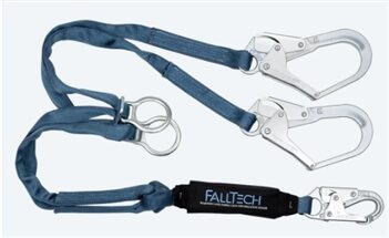 FallTech 8260732D 6' ViewPack Tie-Back Energy Absorbing, Dual leg Lanyard with Rebar Hooks