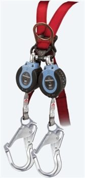 FallTech 82706TB5 6' DuraTech Mini SRL Dual Leg Web Retractable with Aluminum Rebar Hooks