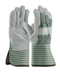 PIP 83-6663 "B" Grade Shoulder Split Cowhide Leather Palm Glove with Fabric Back - Rubberized Gauntlet Cuff - Box/12 Pairs