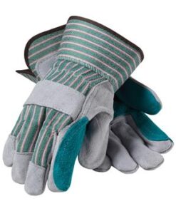 PIP 83-6733 "B" Grade Shoulder Split Cowhide Leather Double Palm Glove with Fabric Back - Rubberized Safety Cuff - Box/12 Pairs