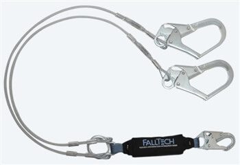 FallTech: 8357Y3 6' ViewPack? Energy Absorbing Y Cable Lanyard, Dual leg with Steel Rebar Hooks