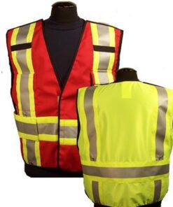 Vinatronics ANSI 207 Class 2 Pro's Choice Multi-Color, 5-pt Break-Away Public Safety Vest w/ Snap Up Adjustable Length, Red