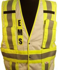 Vinatronics ANSI 207 Class 2 Pro's Choice Multi-Color, 5-pt Break-Away Public Safety Vest w/ Snap Up Adjustable Length, White