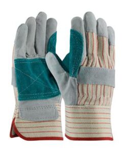 PIP 85-7512J "B/C" Grade Shoulder Split Cowhide Leather Double Palm Glove, Fabric Back, Jointed Inner Palm, Rubberized Safety Cuff, Box/12 Pairs