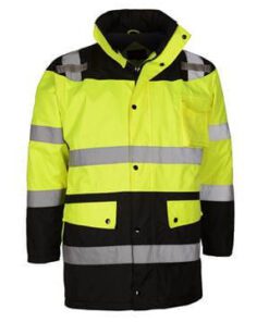 GSS Safety 8501 Class 3 Fleece Lined Parka - Lime w/Black Bottom